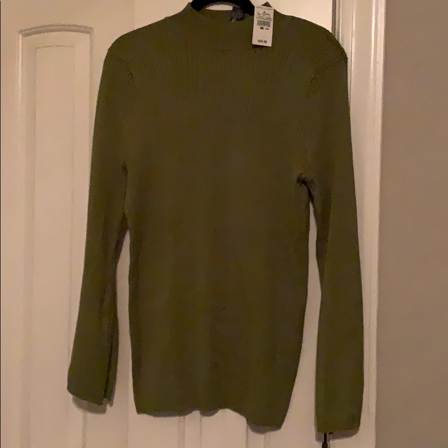 Brand New Bell Sleeve Ashley Stewart Mock Neck Top